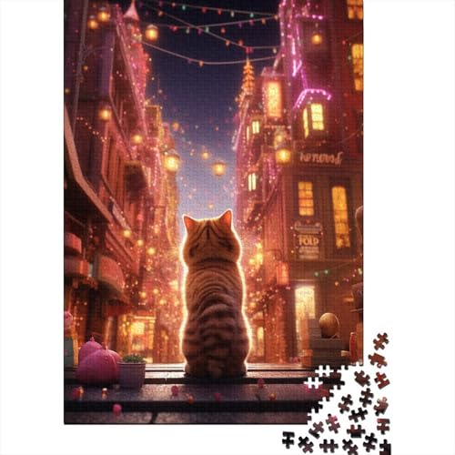 Puzzles Niedliche Katze Klassische Puzzles Home Dekoration Puzzle Tier Puzzle 500 Teile Erwachsenen Puzzle Für Erwachsene 500pcs (52x38cm) von VesFy