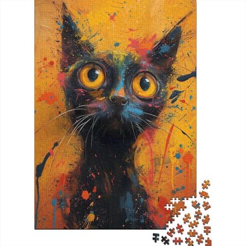 Puzzles Niedliche Katze Puzzle Farbenfrohes Legespiel Home Dekoration Puzzle Tier Puzzle-Geschenk 300-teilige Puzzles Geburtstagsgeschenk Für Erwachsene Für Erwachsene 300pcs (40x28cm) von VesFy