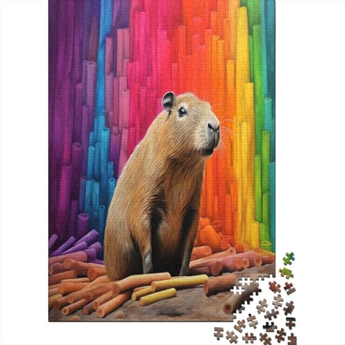 Puzzles Niedliches Wasserschwein Geschicklichkeitsspiel Erwachsene Puzzles Tier 1000 Teile Puzzle Herausforderndes Puzzle Für Erwachsene Und Kinder 1000pcs (75x50cm) von VesFy