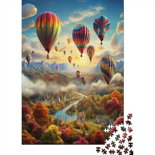 Puzzles Romantischer Heißluftballon Klassische Puzzles Lernspiel Herausforderung Spielzeug Clevere Rätsel 1000-teilige Puzzles Impossible Puzzle Für Erwachsene Und Kinder 1000pcs (75x50cm) von VesFy