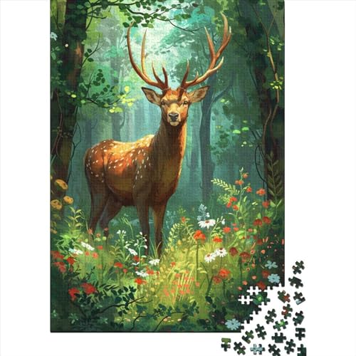 Puzzles Schöner Hirsch Geschicklichkeitsspiel Erwachsene Puzzles Tier 1000 Teile Puzzle Herausforderndes Puzzle Für Erwachsene Und Kinder 1000pcs (75x50cm) von VesFy