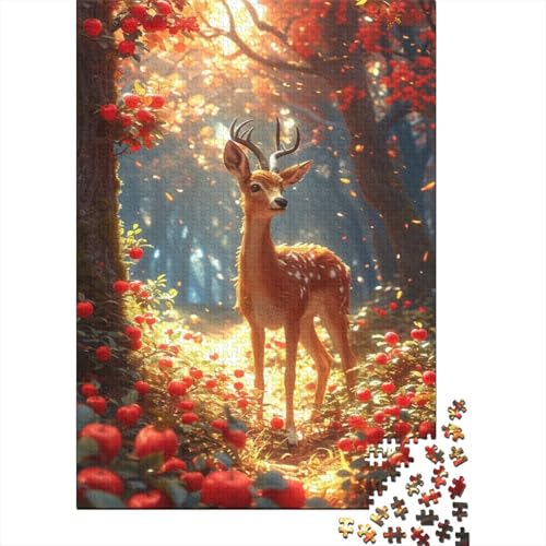 Puzzles Schöner Hirsch Geschicklichkeitsspiel Erwachsene Puzzles Tier 300 Teile Puzzle Herausforderndes Puzzle Für Erwachsene Und Kinder 300pcs (40x28cm) von VesFy