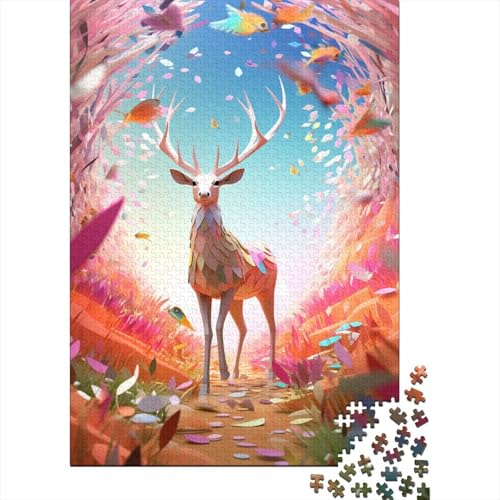 Puzzles Schöner Hirsch Geschicklichkeitsspiel Home Dekoration Puzzle Tier Buntes Legespiel Puzzle 300 Teile Herausforderndes Puzzle Für Erwachsene Und Kinder 300pcs (40x28cm) von VesFy