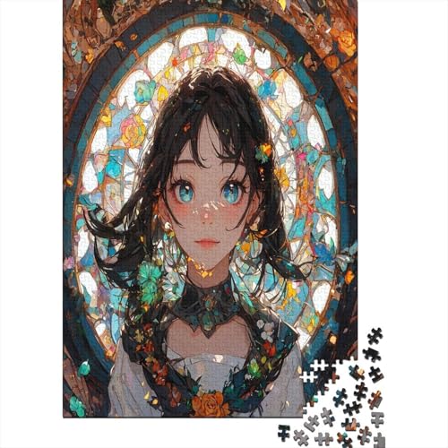 Puzzles Schönes Mädchen Klassische Puzzles Lernspiel Herausforderung Spielzeug Anime-Mädchen Clevere Rätsel 1000-teilige Puzzles Impossible Puzzle Für Erwachsene Und Kinder 500pcs (52x38cm) von VesFy