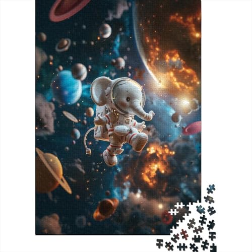 Puzzles Space Elefant Klassische Puzzles Lernspiel Herausforderung Spielzeug Tier Clevere Rätsel 1000-teilige Puzzles Impossible Puzzle Für Erwachsene Und Kinder 300pcs (40x28cm) von VesFy