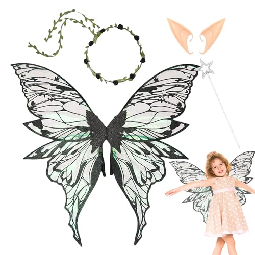 Vesidoloy Feenflügel Für Mädchen | Kostüm Verkleidung Engelsflügel Mit Feenstab & Elfenohren,Kostüm Für Cosplay Bühne Hochzeit Fest Aufführung Prinzessin Rollenspiel Und Vesidoloy Feenflügel Für Mädchen | Kostüm Verkleidung Engelsflügel Mit Feenstab & Elfenohren,Kostüm Für Cosplay Bühne Hochzeit Fest Aufführung Prinzessin Rollenspiel Und von Vesidoloy