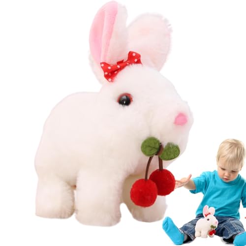 Vesidoloy Kaninchenplüsch für Mädchen, süßer Hasenplüsch - Gehen Plüschspielzeug mit Klängen - Realistische weiche Puppe, Interactive Bunny Toy, Osterkorb Stuffers von Vesidoloy