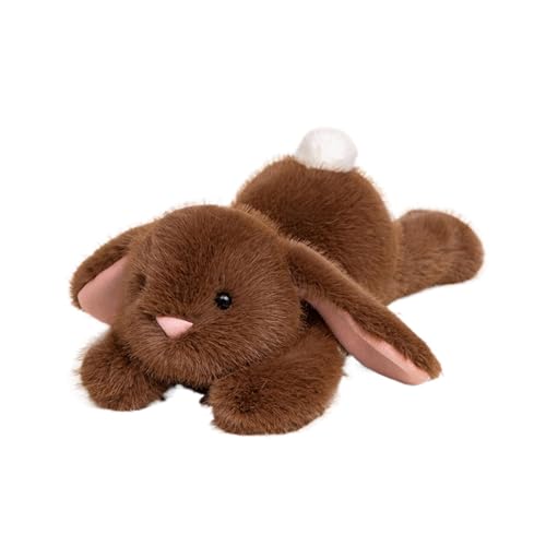 Vesidoloy Lügen Kaninchen gefülltes Tier, Langohr Rabbit Plüsch | Huggable Bunny Plüsch mit Floppy Ohren,Kuschelige Tiere, geschätzte Kameradschaft mit realistischem Look für Schlafzimmer von Vesidoloy