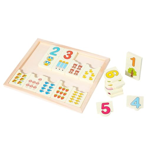 Vesidoloy Tierspeicherte Rätsel, zahlreiche passende Rätsel - Selbstprüfung Lernen Nummern Matching Board - Holzspielzeug -Kleinkindspiele, Vorschulaktivitäten für Geburtstagsurlaub von Vesidoloy