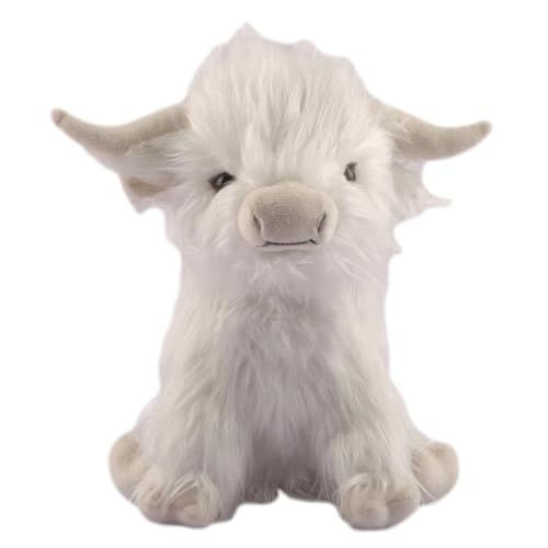 Highland Cow Plüschtier, 28cm Hochlandkuh Kuscheltiere, Highland Cow Plush Toy Realistisches Weiches Kuschliges Schottisches Highland Cow Stofftier Farmspielzeug Für Kinder Geburtstag Weihnachten Gesc von Vesone