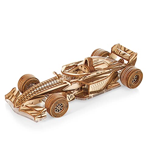 Veter Models VETER Racer-V3 Rennwagen 3D Holzbausatz für Erwachsene und Teenager, ohne Kleber inkl. Anleitung und Antrieb - Mechanisches Modell - Holzpuzzle von Veter Models