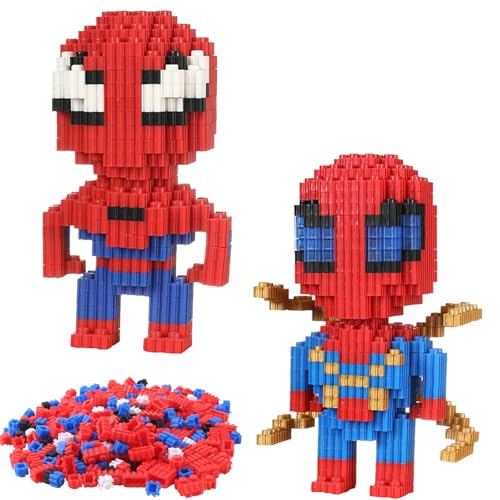 Vexlyn 2PCS Micro Building Blocks Puzzle, Spider Blocks Building Set Kit Toy Cartoon Kinder pädagogisches Spielzeug Puzzle Eltern-Kind Lernspielzeug Interaktionsspielzeug Dekompressionsgeschenk von Vexlyn