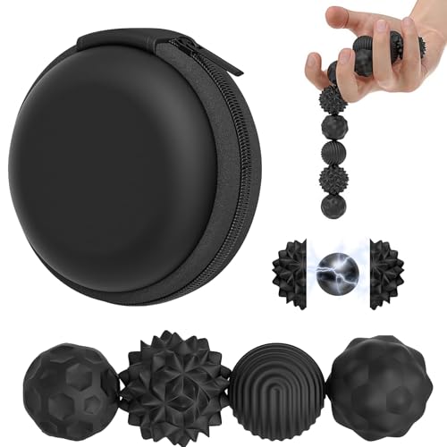 4 Stück Magnetische Fidget Toys, Magnetkugeln Stressball Silikon Sensorik Spielzeug mit Silikonhülle, Magnetische Anziehungskraft Stress Bälle,Sensory Toy, Anti-Stress Fidget Toys für Stress(Schwarz) 4 Stück Magnetische Fidget Toys, Magnetkugeln Stressball Silikon Sensorik Spielzeug mit Silikonhülle, Magnetische Anziehungskraft Stress Bälle,Sensory Toy, Anti-Stress Fidget Toys für Stress(Schwarz) von Vexran