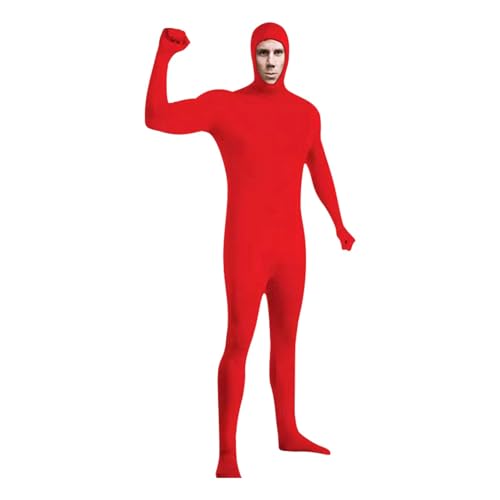 Vexuqedy Ganzkörperanzug Damen Alien Catsuit Shapewear Erwachsene Open Face Bodysuit Jumpsuit Kostüm Kuschelig Halloween Party Cosplay Tight Karneval Kostüme Slim Fit Weihnachten Costumes von Vexuqedy