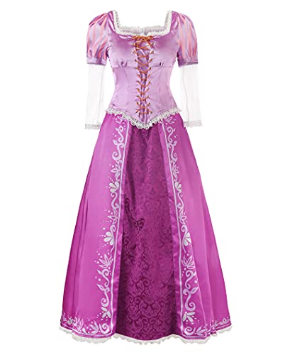 Vgolar Prinzessin Kostüm Prinzessin Kleid Cosplay Kleid Halloween Kostüm für Frauen (lila, 4/XL) von Vgolar