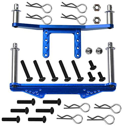 Vgoohobby Metall Front & Rear Body Mounts Body Posts Upgrade Parts Kompatibel mit Traxxas Slash 2WD Rustler Stampede VXL 1/10 RC 2WD Car (Blau) von Vgoohobby