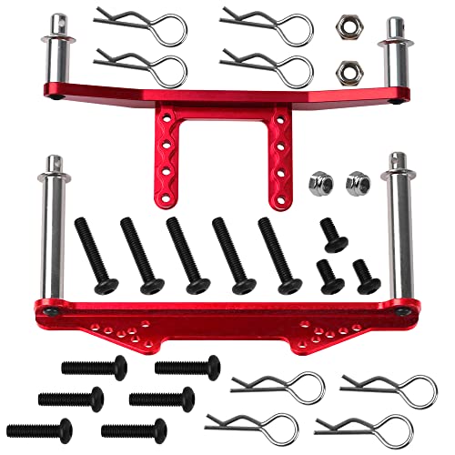 Vgoohobby Metall Front & Rear Body Mounts Body Posts Upgrade Parts Kompatibel mit Traxxas Slash 2WD Rustler Stampede VXL 1/10 RC 2WD Car (Rot) von Vgoohobby