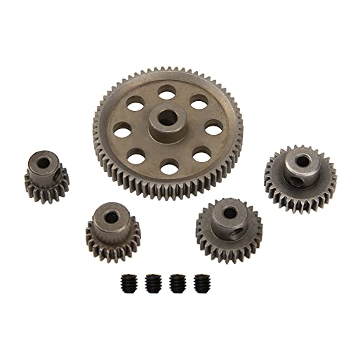 Vgoohobby Metall-Sporen-Diff Differential-Hauptgetriebe 64T 21T 26T 29T Motorgetriebe für Redcat Volcano EPX Sandstorm TK HSP 94111 1/10 RC Auto LKW von Vgoohobby