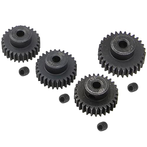 Vgoohobby Steel 48 Pitch Pinion Gear Set 3.175mm Shaft 27T 28T 29T 30T Motor Getriebe Kompatibel mit Tamiya Kyosho RedCat Losi Axial Traxxas 1/10 RC Car von Vgoohobby