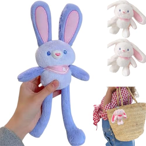 Vgpbphj Pull Up Rabbit Plush Toys, Funny Interactive Pull The Rabbit Plush Toy Stress Relief, Personalized Name Pull-Up Rabbit Plush Toy Keychain Pendant for Girls Birthday Gift (Purple) von Vgpbphj