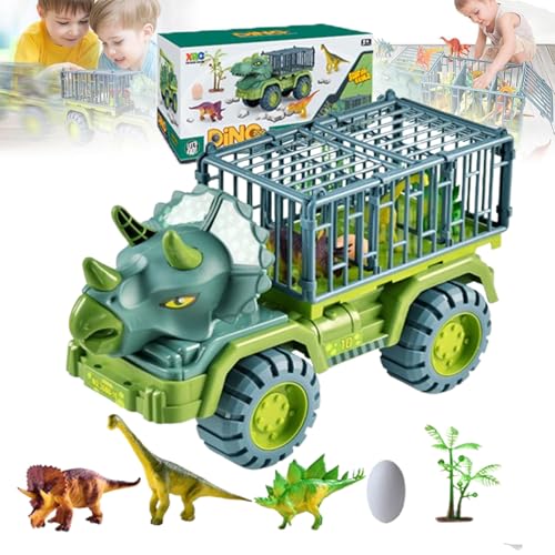 Vgpbphj Seeroze Dinosaur Truck, Dino Lastwagen Spielzeug, Dinosaurier Auto LKW Spielzeug Groß, T-rex Transporter with 3/15 Dino Figures Christmas Dive into Dino Delight for Kids 3-5 Years (A1) von Vgpbphj