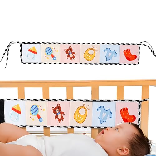 Kuschelbücher für Babys,Kinderbettbücher für Babys | Sinnesspielzeug-Crinkle-Bücher | Kaubare Stoffbücher, Kinderbettspielzeug, sensorische Bücher mit hohem Kontrast, Feinmotorikspielzeug für und Mädc von Vgvgaj