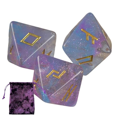 Polyedrische Würfel, Runenwürfel, 8-seitige Würfel aus Kunstharz für Wahrsagenspiel, Rune Wahrsagen, Dice, Astrologie, Polyedrische Würfel, Set mit Beutel mit Kordelzug für Tischspiele Polyedrische Würfel, Runenwürfel, 8-seitige Würfel aus Kunstharz für Wahrsagenspiel, Rune Wahrsagen, Dice, Astrologie, Polyedrische Würfel, Set mit Beutel mit Kordelzug für Tischspiele von Vgvgaj