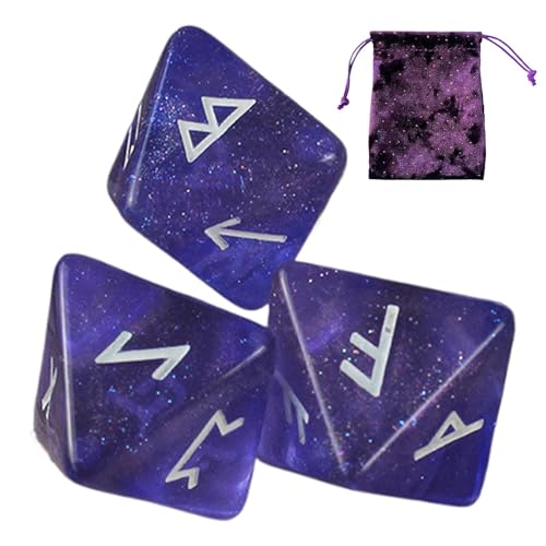 Runenwürfel, Weissagungswürfel, 8-seitiger Würfel aus Kunstharz für Wahrsagenspiel – Rune Wahrsagerei Dice Astrologie Würfel aus Polyedrischem Harz Würfel Set mit Beutel mit Kordelzug für Tischspiele Runenwürfel, Weissagungswürfel, 8-seitiger Würfel aus Kunstharz für Wahrsagenspiel – Rune Wahrsagerei Dice Astrologie Würfel aus Polyedrischem Harz Würfel Set mit Beutel mit Kordelzug für Tischspiele von Vgvgaj