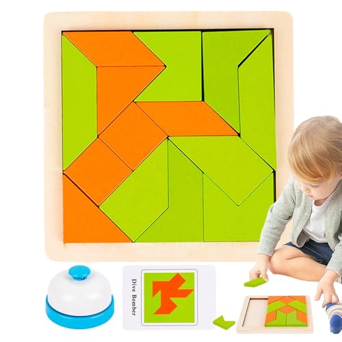 Tangram-Rätsel für Kinder,Tangram-Rätsel,Form-Puzzle-Muster-Blöcke-Set - Pädagogisches Brettspiel, lustiges -Lernspielzeug für, Mädchen, Kinder von Vgvgaj