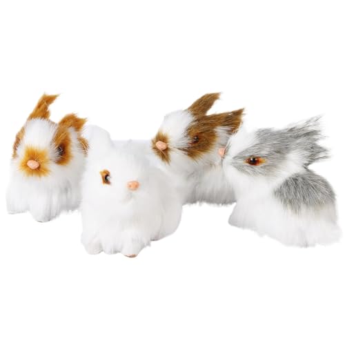 Vgvgaj 4 Stück Miniatur-Figuren aus Plüsch, Hasenfiguren, niedliche Plüschfiguren, Miniaturfiguren, Hasenmodell, realistisch, für Zuhause, 8 x 5 x 5,5 cm Vgvgaj 4 Stück Miniatur-Figuren aus Plüsch, Hasenfiguren, niedliche Plüschfiguren, Miniaturfiguren, Hasenmodell, realistisch, für Zuhause, 8 x 5 x 5,5 cm von Vgvgaj