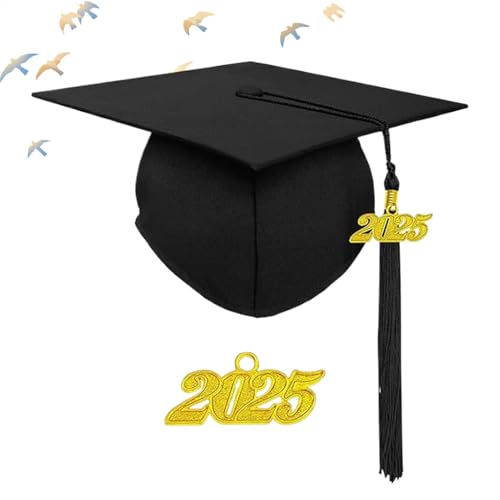 Vgvgaj Abschlusskappen 2025, Grad Caps | Bequeme verstellbare Junggesellenhelme mit Jahrplatte - Kleideraccessoire -Foto -Requisiten, Abitur -Souvenirs für Schulversammlungen, Cosplay von Vgvgaj