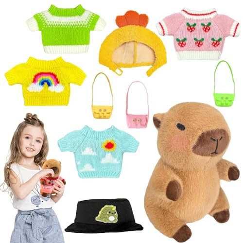 Vgvgaj Capybara Plüsch mit Kleidung,Gefüllter Capybara mit Kleidung,Dress Up Capybara-Plüschtiere - Capybara-Kostüm, Capybara-Dekoration, Capybara-Kuscheltier zum Geburtstag von Vgvgaj