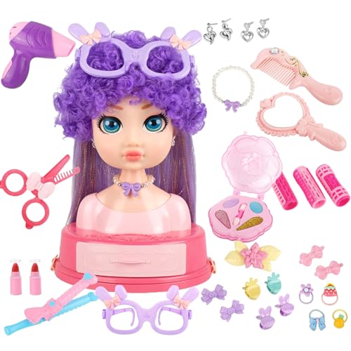 Vgvgaj Frisur, Frisur- und Make-up-Spielzeug-Set für Mädchen mit Köpfen – 31 Zubehörteile, Lernspielzeug ab 3 Jahren Vgvgaj Frisur, Frisur- und Make-up-Spielzeug-Set für Mädchen mit Köpfen – 31 Zubehörteile, Lernspielzeug ab 3 Jahren von Vgvgaj