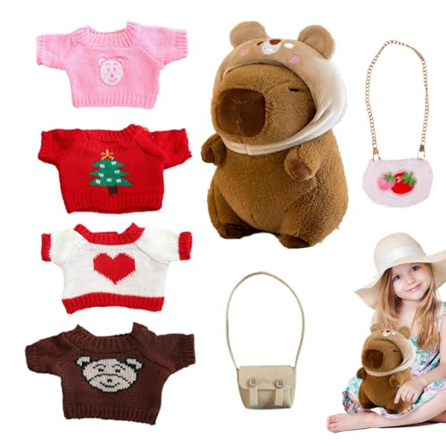 Vgvgaj Gefüllter Capybara mit Kleidung, Capybara-Plüsch mit Zubehör | Cartoon-Tier-Plüschtier - Niedliche Capybara-Plüschtiere mit Pullover für Vgvgaj Gefüllter Capybara mit Kleidung, Capybara-Plüsch mit Zubehör | Cartoon-Tier-Plüschtier - Niedliche Capybara-Plüschtiere mit Pullover für von Vgvgaj