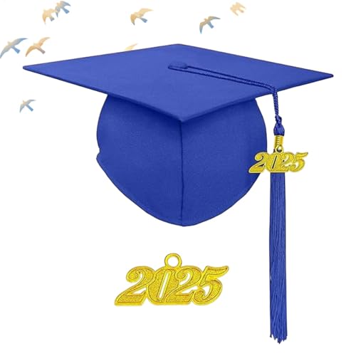 Vgvgaj Grad Caps, Adult Graduation Cap | Bequeme verstellbare Junggesellenhelme mit Jahrplatte,Kleideraccessoire -Foto -Requisiten, Abitur -Souvenirs für Schulversammlungen, Cosplay von Vgvgaj