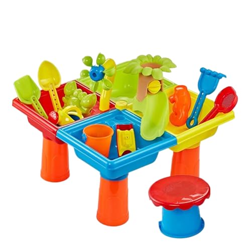 Vgvgaj Spieltisch mit Wasser und Sand für Kinder, 25 Teile, Wassertisch für Kleinkinder und Kinder, für den Außenbereich, sensorisches Spiel, Zubehör für Mädchen ab 3 Jahren Vgvgaj Spieltisch mit Wasser und Sand für Kinder, 25 Teile, Wassertisch für Kleinkinder und Kinder, für den Außenbereich, sensorisches Spiel, Zubehör für Mädchen ab 3 Jahren von Vgvgaj