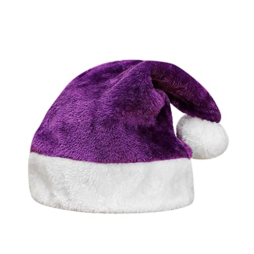 Vhersily 1 x Weihnachtsmütze aus weichem Plüsch | Unisex-Weihnachtsmütze | Weihnachtsmütze perfekt für Partys, Dekorationen und Geschenke | Weihnachtshüte mit Pompom und Fellkrempe von Vhersily