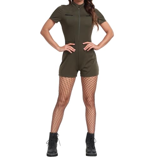 Vhersily 2025 Angebote - Damen Fliegerkostüm mit Pilotenkostüm Kleid für Halloween Party Cosplay für Erwachsene Frauen von Vhersily