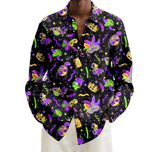 Vhersily 2025 Angebote - Herren Karnevalskostüm mit 3D Digitaldruck Elegant Reißverschluss Slim Fit Disco Hippie Hemden Herren Karneval Halloween 70er 80er Jahre von Vhersily