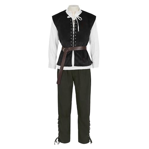 Vhersily 2025 Karnevalsgeschenke - Steampunk medizinische Jacke Gothic Viktorianische Zeit Kostüm Vintage Mittelalter Cosplay Kostüme Halloween Karneval Overall Herren von Vhersily