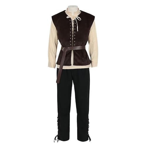 Vhersily 2025 Karnevalsgeschenke - Steampunk medizinische Jacke Gothic Viktorianische Zeit Kostüm Vintage Mittelalter Cosplay Kostüme Halloween Karneval Overall Herren von Vhersily