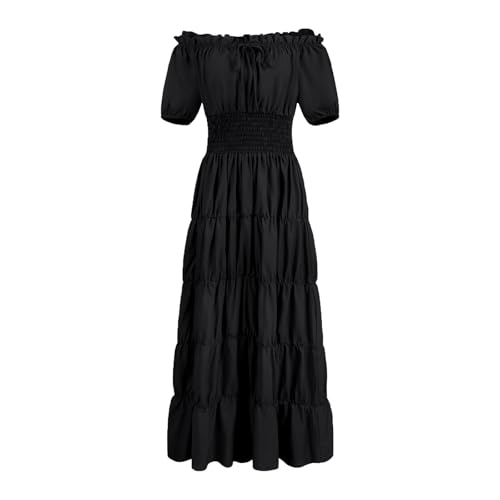 Vhersily 2025 Mittelalterliches Kleid Renaissance Maxikleid Vintage Verkleidung Halloween Gothic Frauen Cosplay Kostüm Karneval Viktorianisch Traditionelles irisches Renaissance Kleid von Vhersily