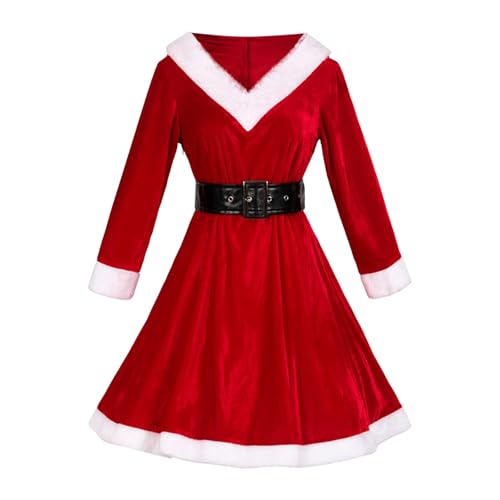 Vhersily Elf Weihnachtskleid - Damenkostüm Neujahr Freund Elf | Weihnachtskostüme für Damen, Weihnachtskostüm für Erwachsene, Herren, Frauen, Erwachsene Anime Cosplay von Vhersily