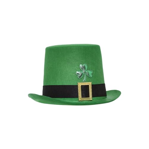 Vhersily Geschenke 2024 Angebote Modische Hüte, Stpatrick Day Celebration Gold Buckle Hat Festival Party Grün Hoch Irischer Hut Party Zubehör Grüner Zylinder St. Patrick Patrick Kostüm von Vhersily