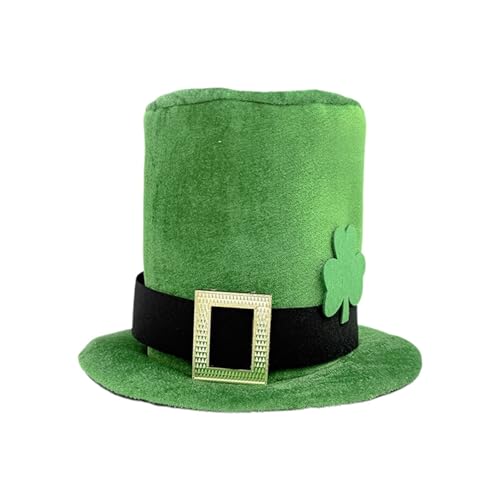 Vhersily Geschenke 2024 Angebote Modische Hüte, Stpatrick Day Celebration Gold Buckle Hat Festival Party Grün Hoch Irischer Hut Party Zubehör Grüner Zylinder St. Patrick Patrick Kostüm von Vhersily