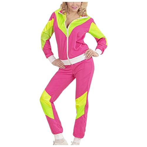 Vhersily Geschenke Angebote 2025 2024 Anzug Herren Damen 80er Jahre Retro Windbreaker Hip Hop Kostüm Disco Halloween Party - Erwachsene '80 Retro Hop Anzug Set von Vhersily