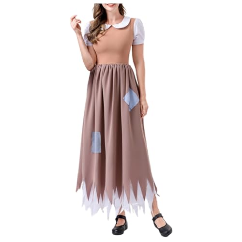 Vhersily Renaissance Kleid Damen Mittelalter Kleid Mittelalter Kostüme Damen Cosplay Burgfräulein Kleid Halloween Party Bühne Performance Kostüm Anzug mit Haarbändern von Vhersily