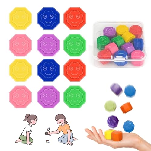 Vibbang 12 Stück Gonggi Korean Game, Gonggi Traditionelles Koreanisches Spiele, Gonggi Jack Stone Pebbles Set, Klassischer Hand Auge Koordinationsspaß, Pädagogisches Interaktive Spielzeug für Kinder von Vibbang