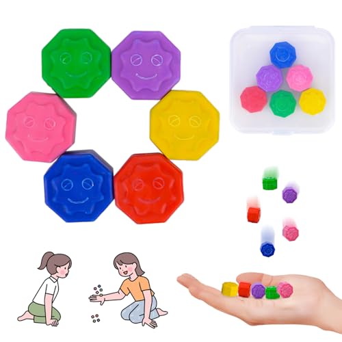 Vibbang 6Stück Gonggi Korean Game, Gonggi Traditionelles Koreanisches Spiele, Gonggi Jack Stone Pebbles Set, Klassischer Hand Auge Koordinationsspaß, Pädagogisches Interaktive Spielzeug für Kinder von Vibbang