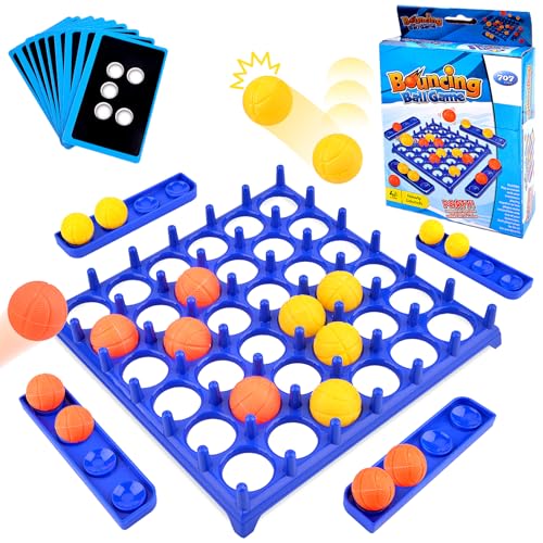 Vibbang Bouncing Ball Tischspiel, Bounce Off Game Desktop Hüpfball mit 16 Bällen, Jumping Ball Tabletop Ping Pong Spielballl, Interaktive Brettspiele Familie Kinder Party Spiele von Vibbang